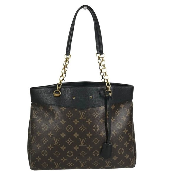 LOUIS VUITTON M51198 Monogram Pallas Shopper Tote Bag Shoulder Bag Brown/Black - Picture 1 of 13
